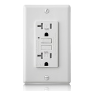 FAITH Self-Test 20A TR WR GFCI Outlet Receptacle with Wall Plate, White GLS-20ATRWR-WH
